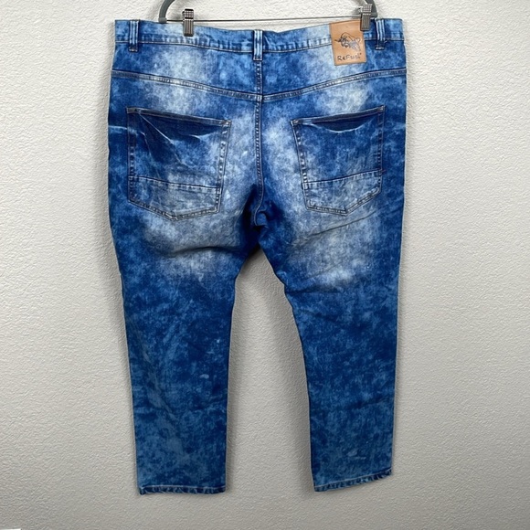 Refuel Denim Faded Acid Wash Jeans Blue Sz 46x32 - Picture 3 of 10